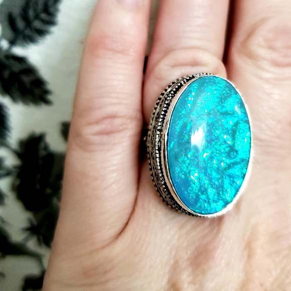 New Australian Triplet Opal 925 Silver Ring. - Picture 6 of 8